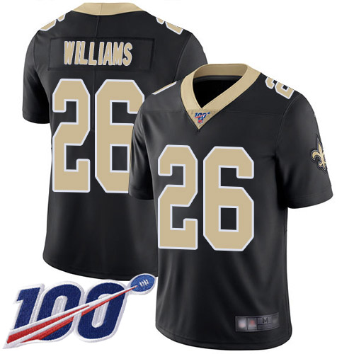 Men New Orleans Saints Limited Black P J Williams Home Jersey NFL Football 26 100th Season Vapor Untouchable Jersey